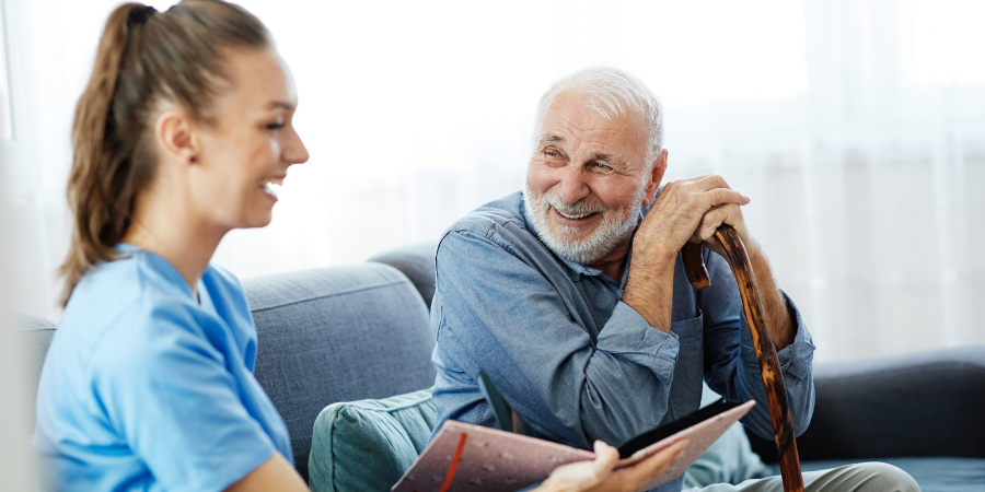 Caregiver providing companion care to senior - Companion Care in Canada
